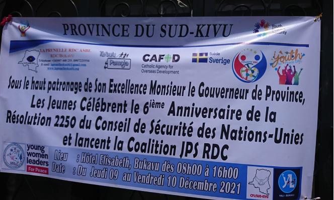 Sud-Kivu : avec La Prunelle RDC, des jeunes célèbrent le 6ème anniversaire de la Résolution 2250 des Nations-Unies